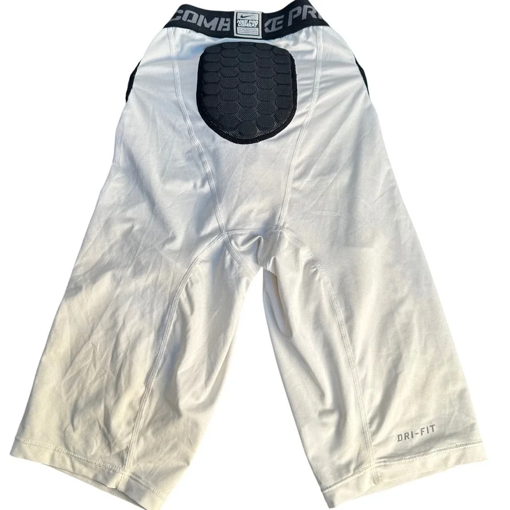Nike Pro Combat Padded‎ Compression Shorts Mens L White Hyperstrong Dri-FIT